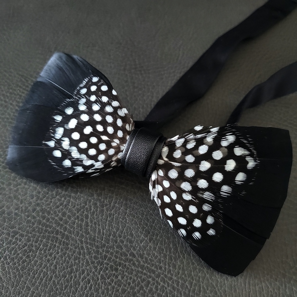 NEW Natural Feather evening Unique Bow tie Bowtie
